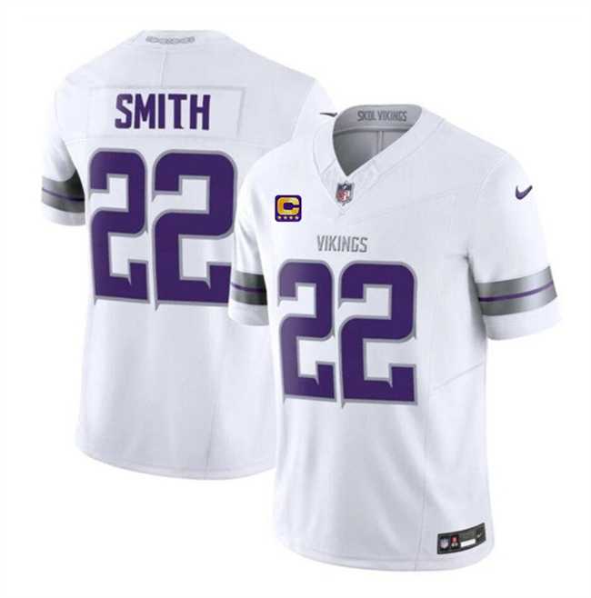 Men & Women & Youth Minnesota Vikings #22 Harrison Smith White 2024 F.U.S.E. With 4-Star C Patch Winter Warrior Limited Stitched Jersey